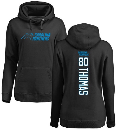 Carolina Panthers Black Women Ian Thomas Backer NFL Football 80 Pullover Hoodie Sweatshirts